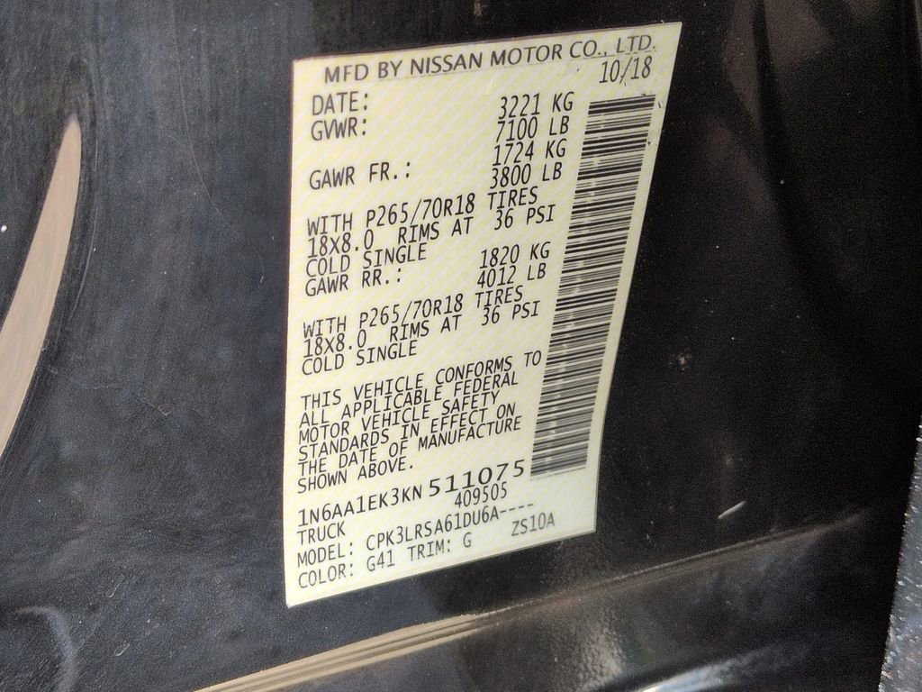 Used 2019 Nissan Titan S w/ S Utility Package image 32