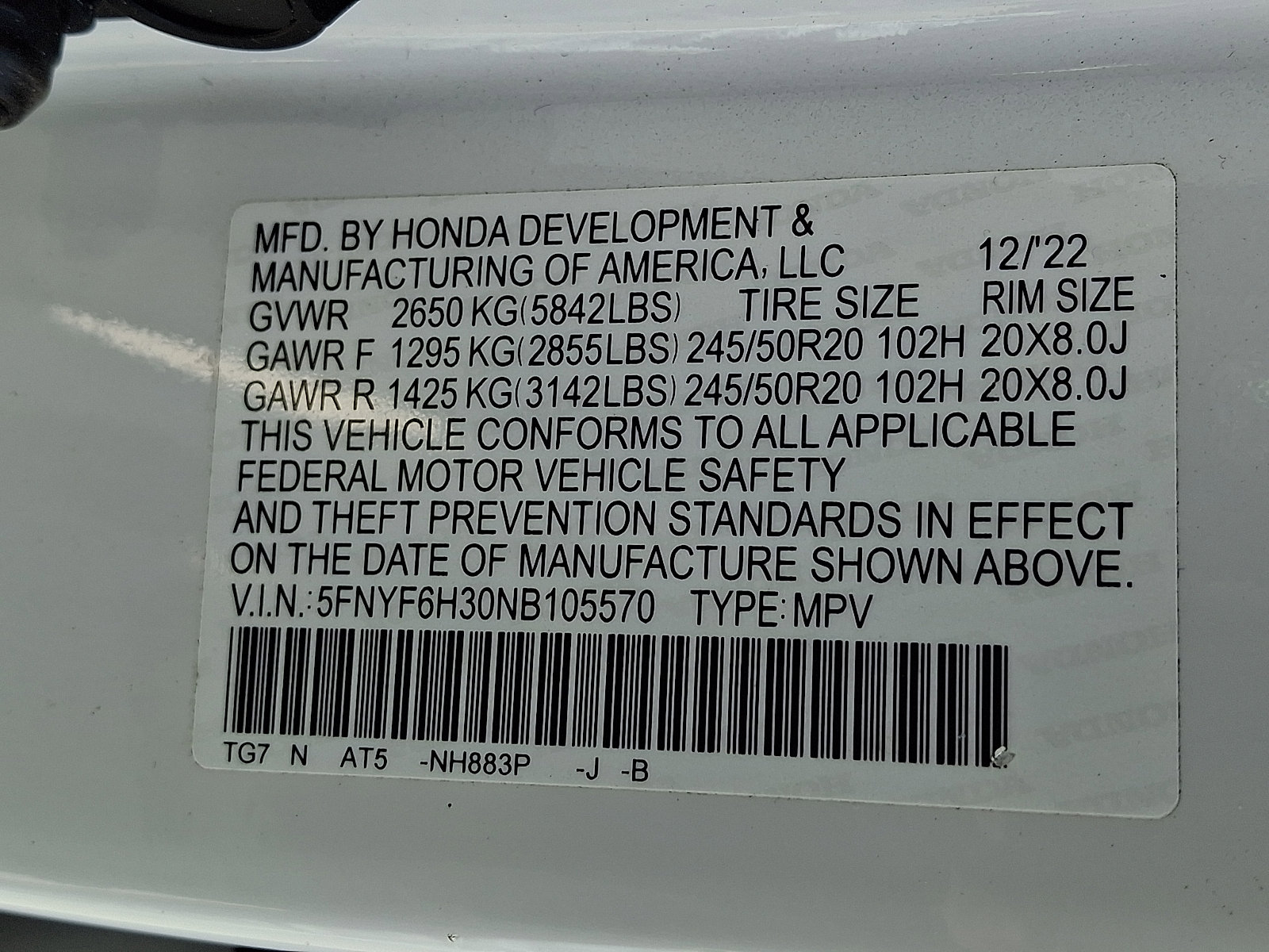 Used 2022 Honda Pilot Sport image 27