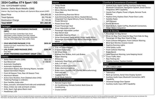 Certified 2024 Cadillac XT4 Sport AWD/4WD image 7