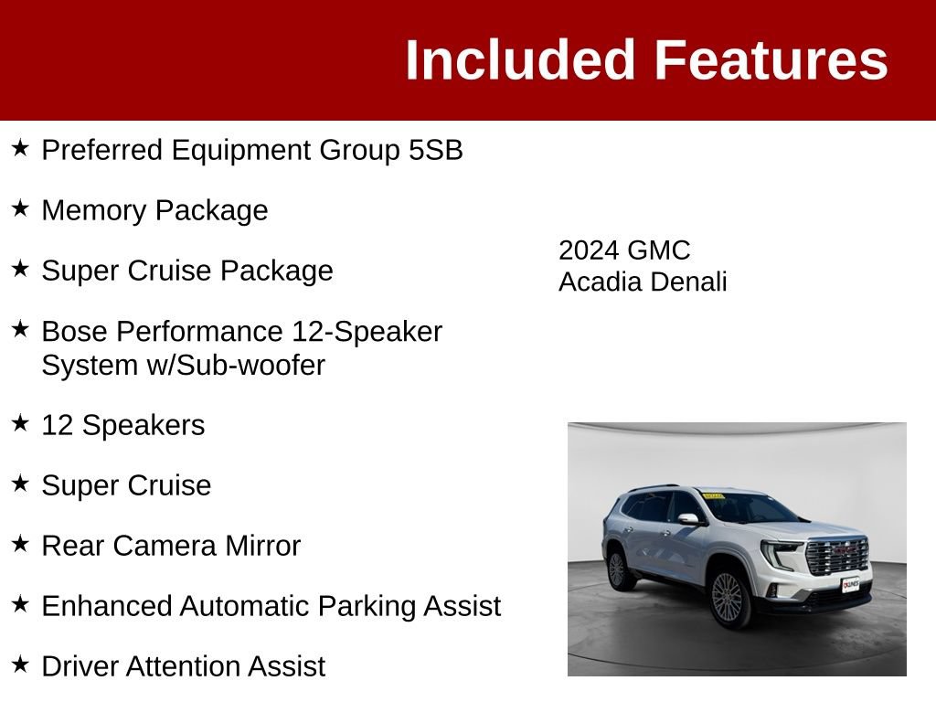 Used 2024 GMC Acadia Denali w/ Super Cruise Package AWD/4WD image 3