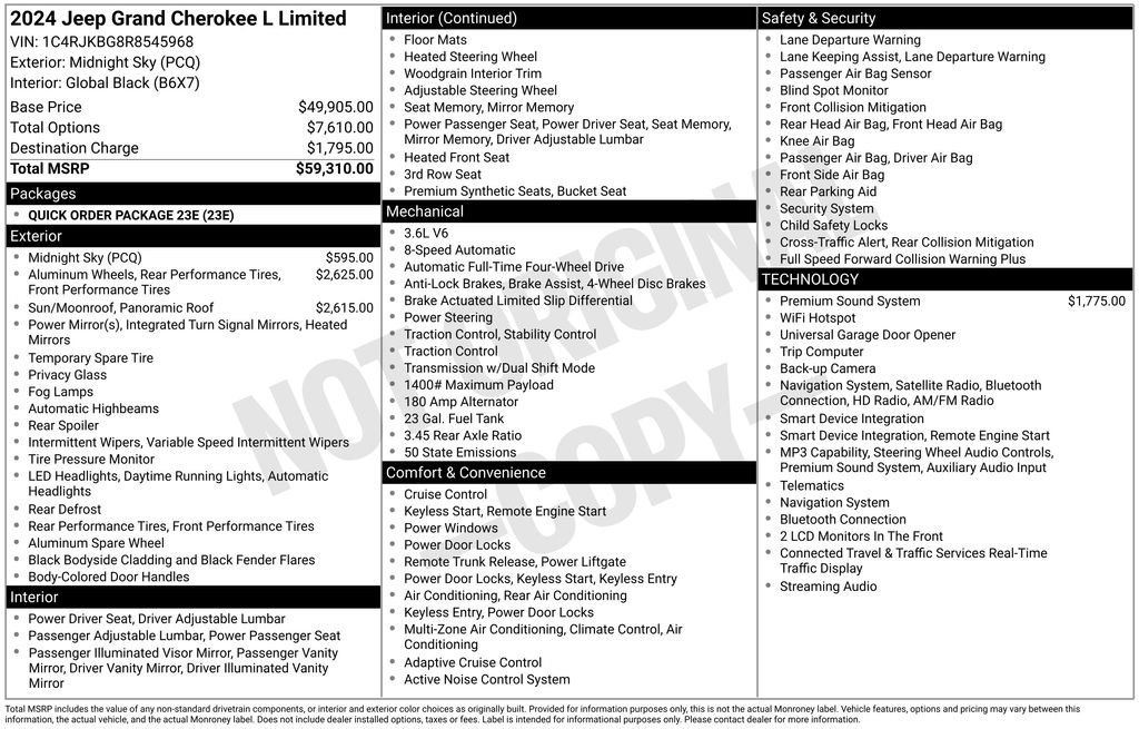Used 2024 Jeep Grand Cherokee L Limited AWD/4WD image 31