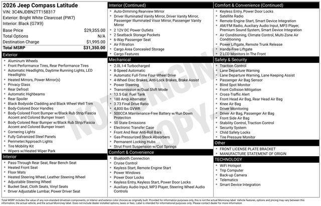 New 2026 Jeep Compass Latitude image 44