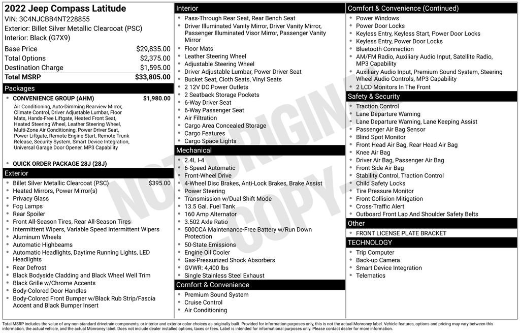 Used 2022 Jeep Compass Latitude w/ Convenience Group image 33