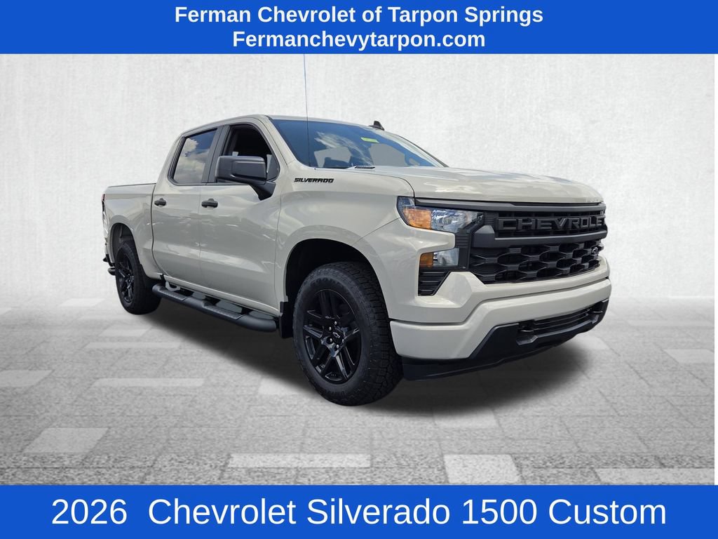 New 2026 Chevrolet Silverado 1500 Custom w/ Turbomax Blackout Package RWD image 1