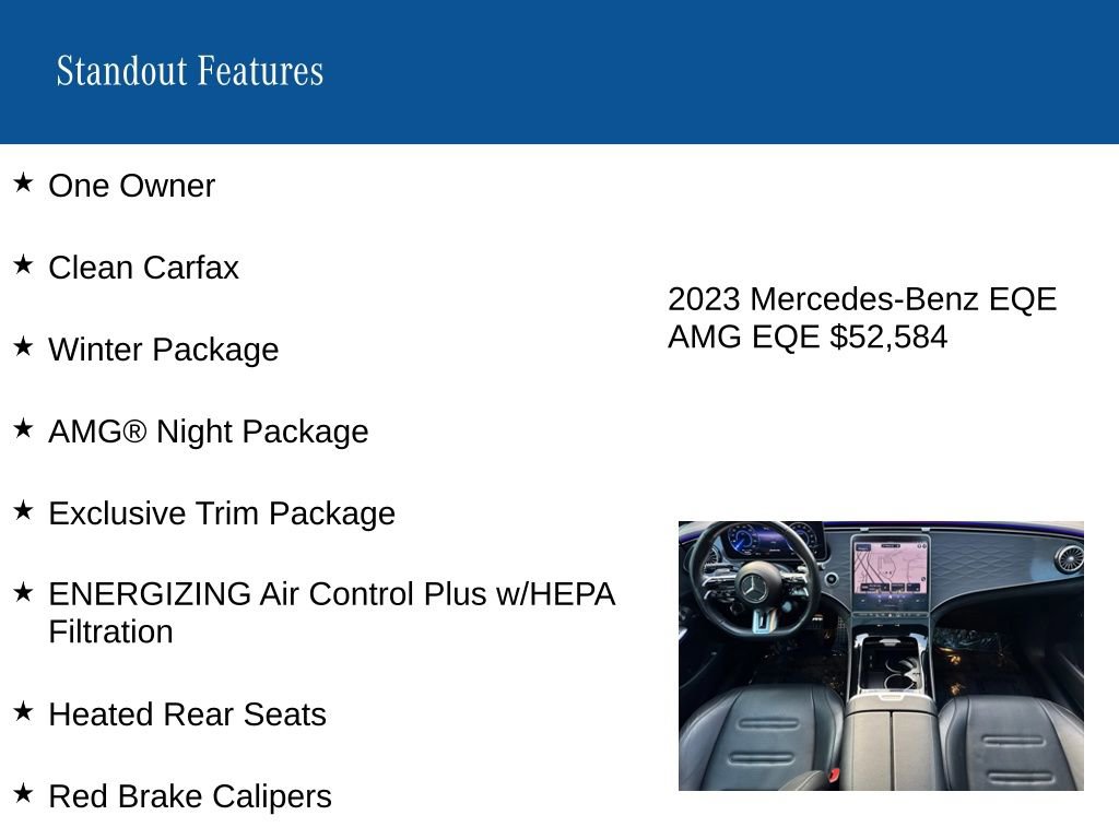 Certified 2023 Mercedes-Benz EQE AMG Base image 8