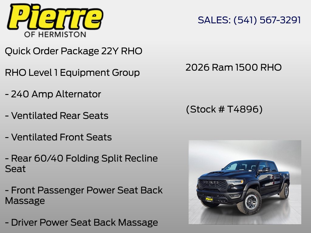 New 2026 RAM 1500 RHO w/ RHO Level 1 Equipment Group AWD/4WD image 6