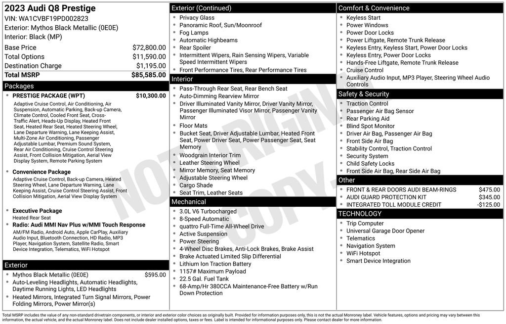 Used 2023 Audi Q8 Prestige w/ Prestige Package image 34