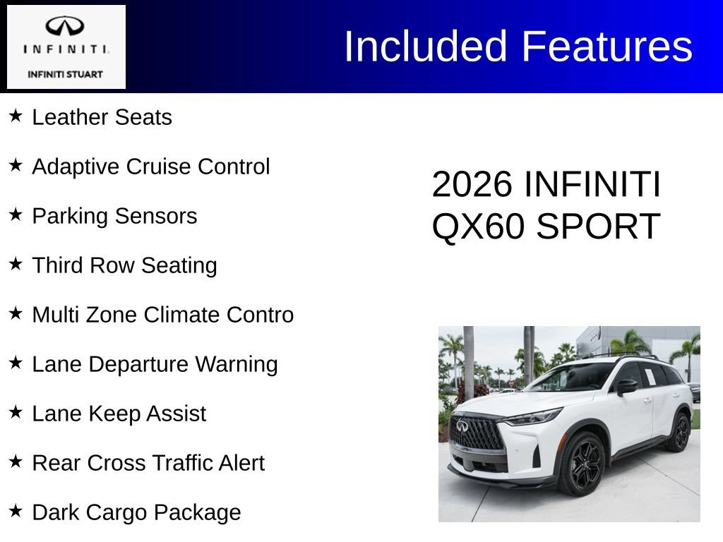 Certified 2026 INFINITI QX60 Sport w/ Dark Cargo Package AWD/4WD image 4