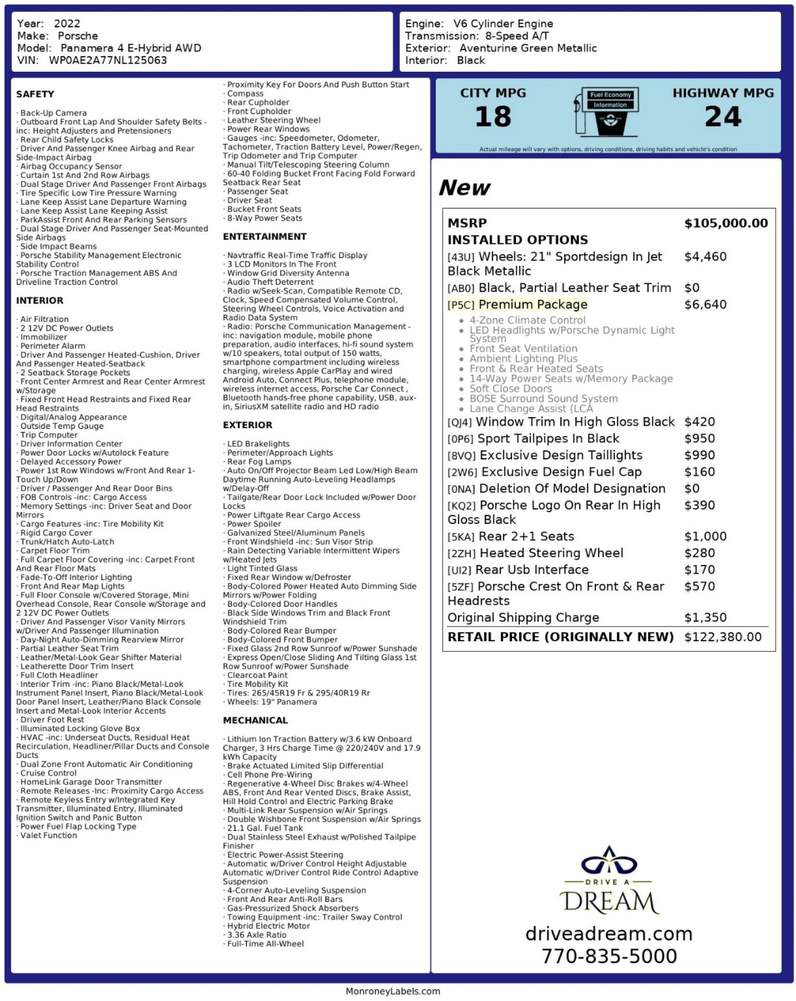 Used 2022 Porsche Panamera 4 AWD/4WD image 58