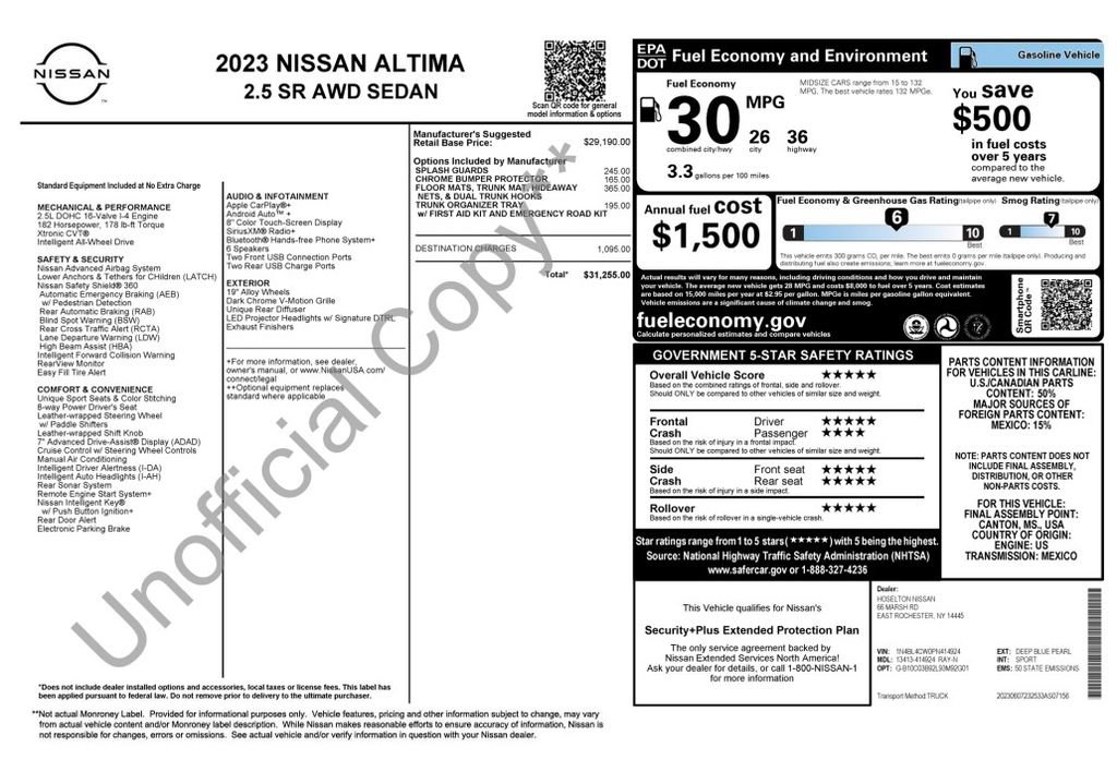 Used 2023 Nissan Altima 2.5 SR AWD/4WD image 2