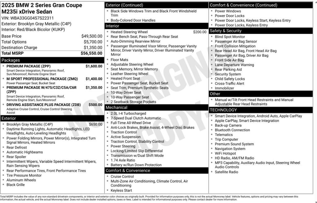 Certified 2025 BMW M235i xDrive w/ Premium Package AWD/4WD image 6