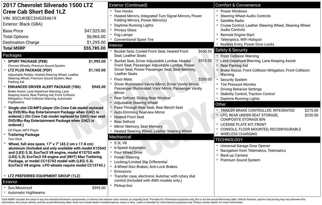 Used 2017 Chevrolet Silverado 1500 LTZ w/ Sport Package image 13