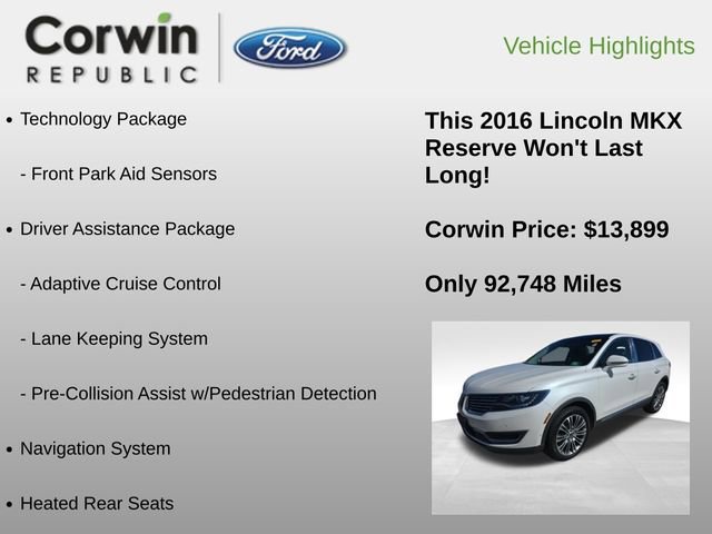 Used 2016 Lincoln MKX Reserve w/ Technology Package image 12