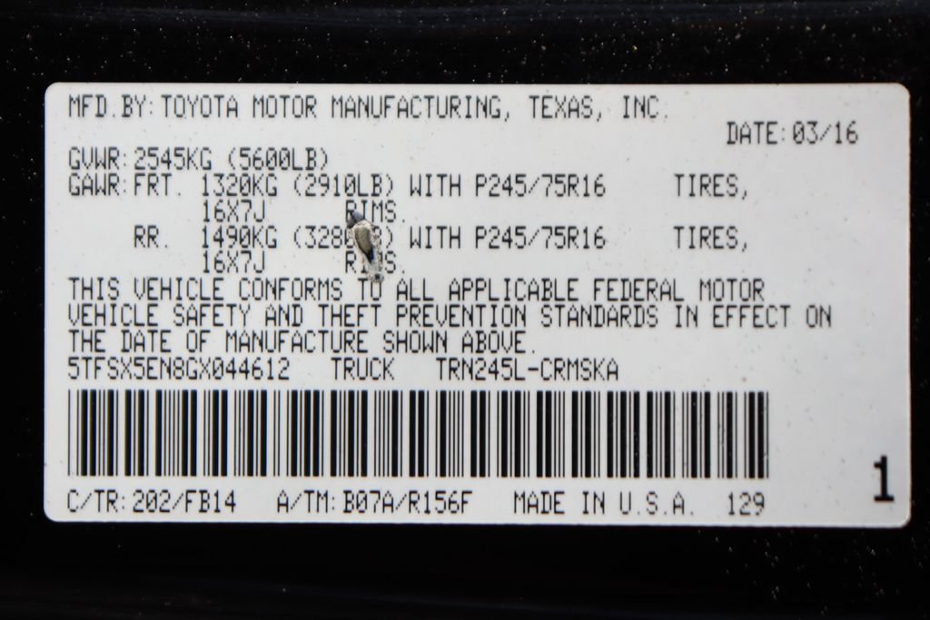 Used 2016 Toyota Tacoma SR w/ SR Convenience Package AWD/4WD image 46