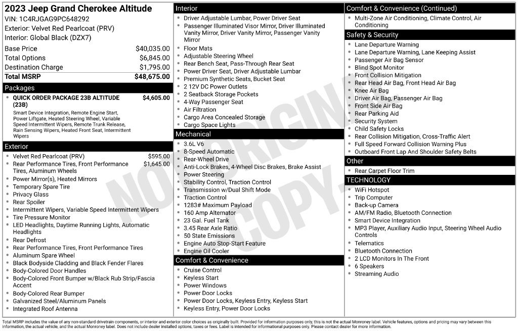 Used 2023 Jeep Grand Cherokee Altitude RWD image 43