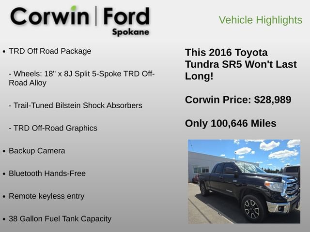 Used 2016 Toyota Tundra SR5 w/ TRD Off Road Package AWD/4WD image 6
