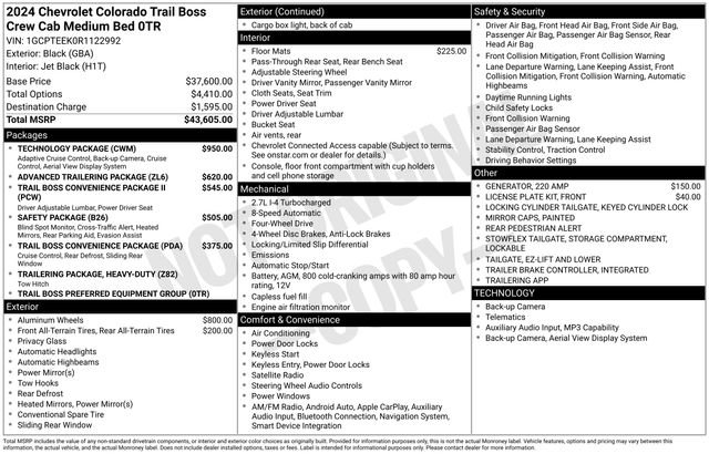 Certified 2024 Chevrolet Colorado Trail Boss w/ Technology Package AWD/4WD image 24