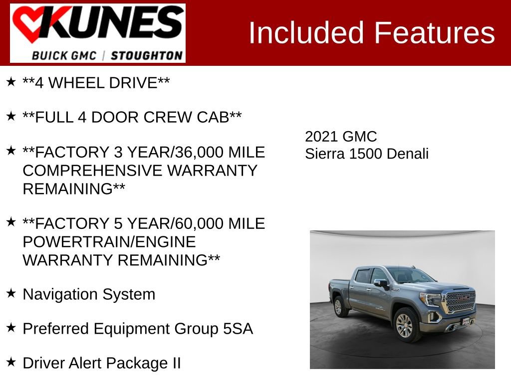 Used 2021 GMC Sierra 1500 Denali w/ Driver Alert Package II AWD/4WD image 3