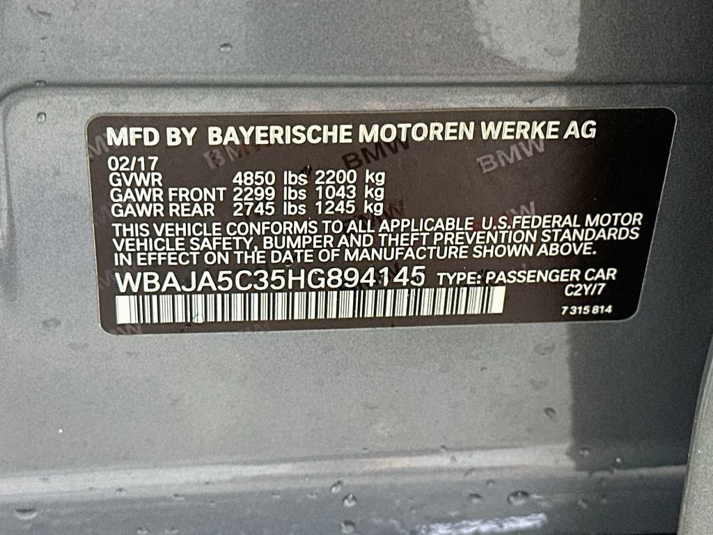 Used 2017 BMW 530i w/ Premium Package RWD image 37