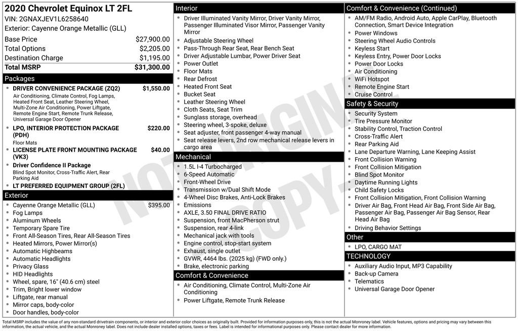 Used 2020 Chevrolet Equinox LT w/ Driver Convenience Package FWD image 23