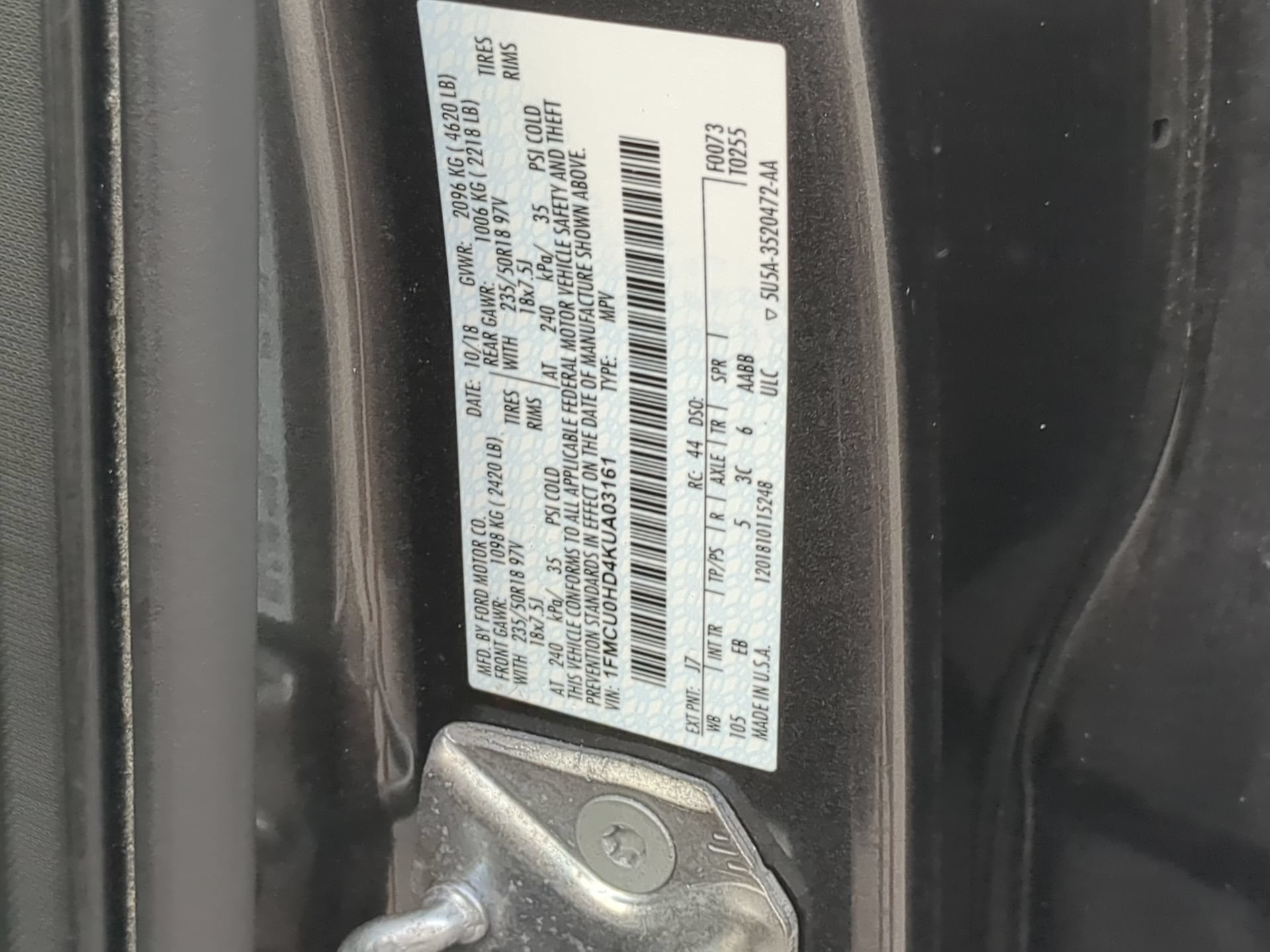 Certified 2019 Ford Escape SEL FWD image 73