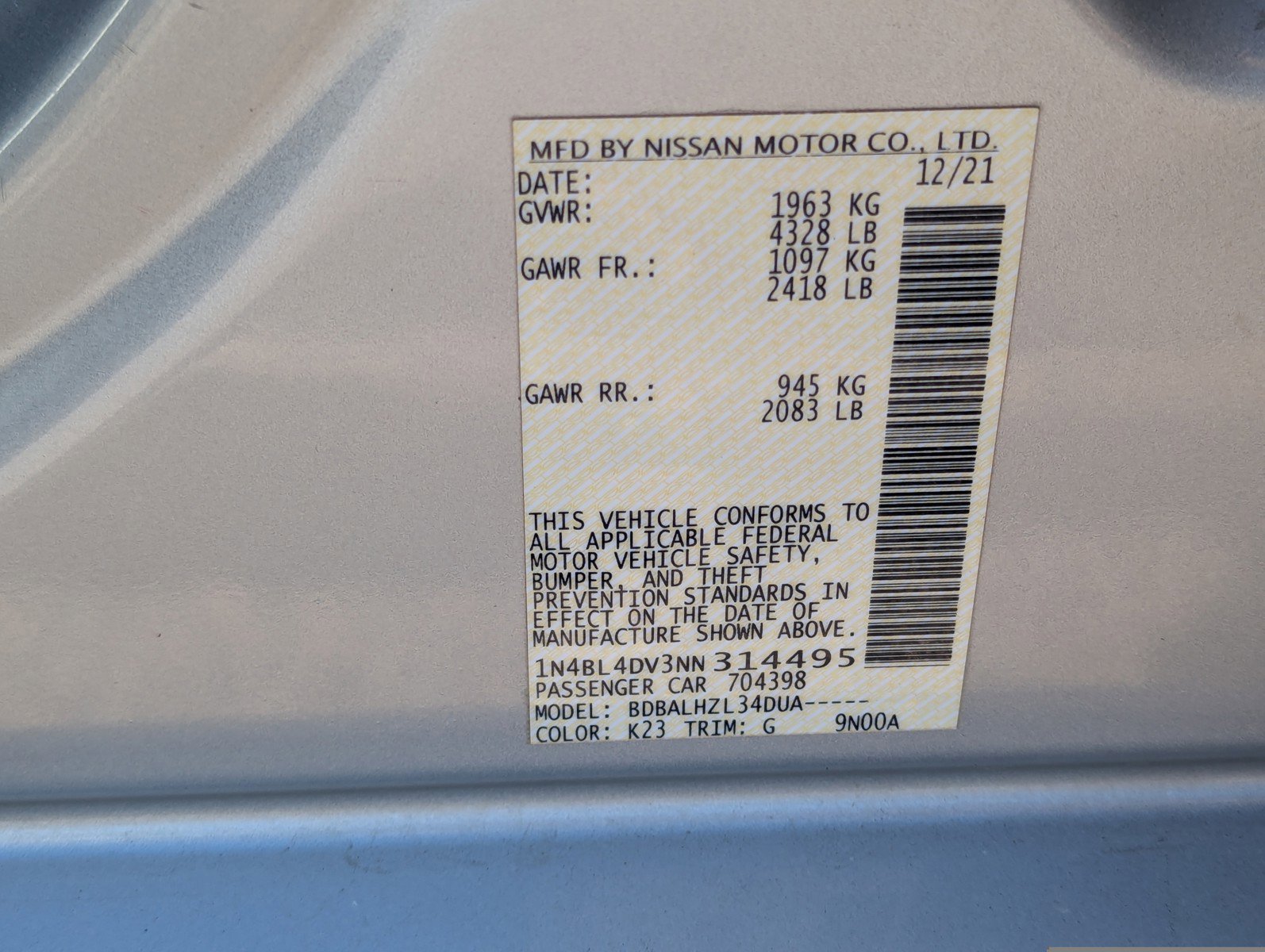 Used 2022 Nissan Altima 2.5 SV image 34