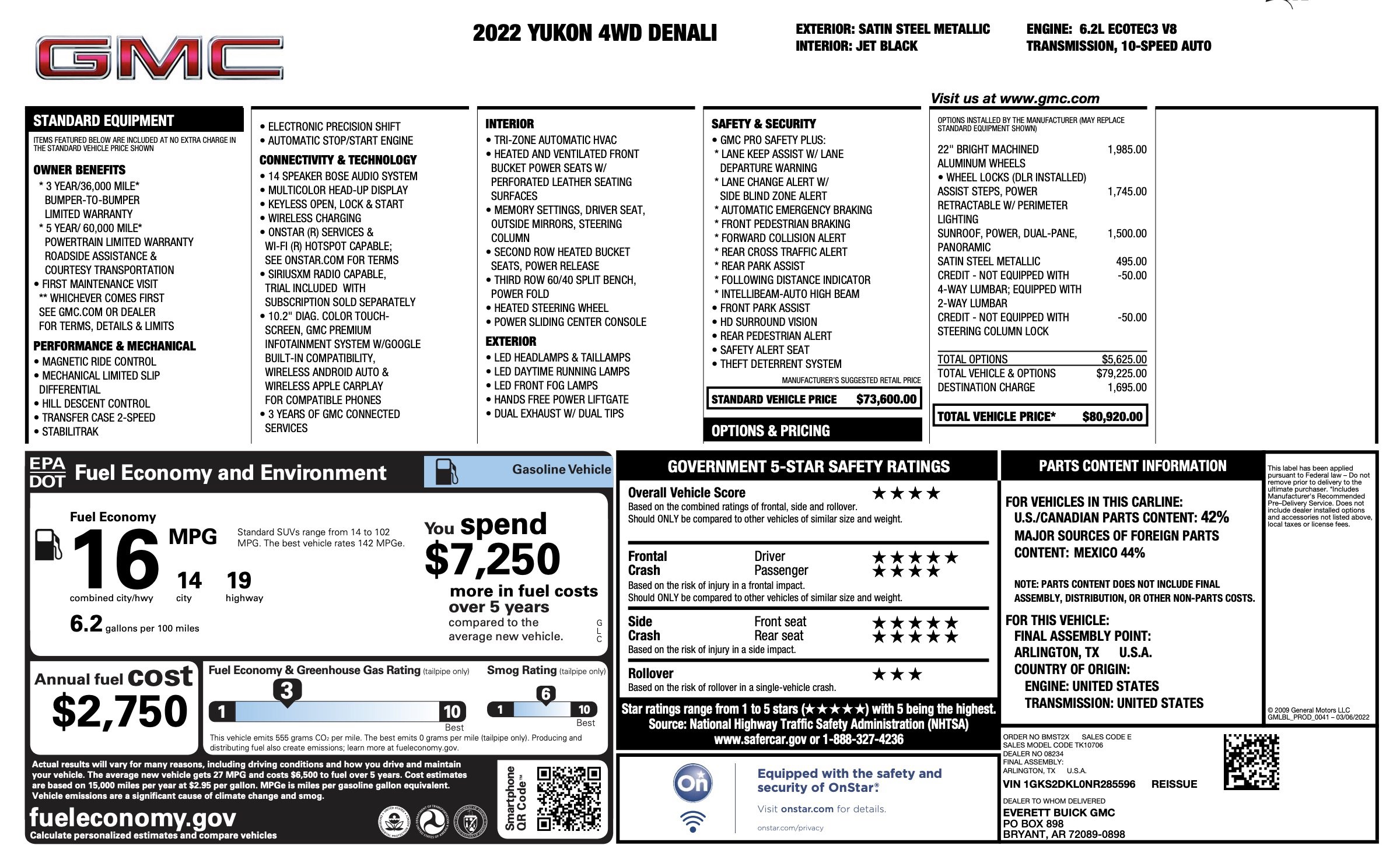 Used 2022 GMC Yukon Denali AWD/4WD image 7
