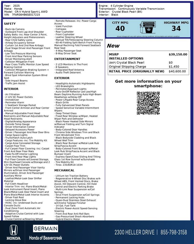 Certified 2025 Honda CR-V Sport-L image 33