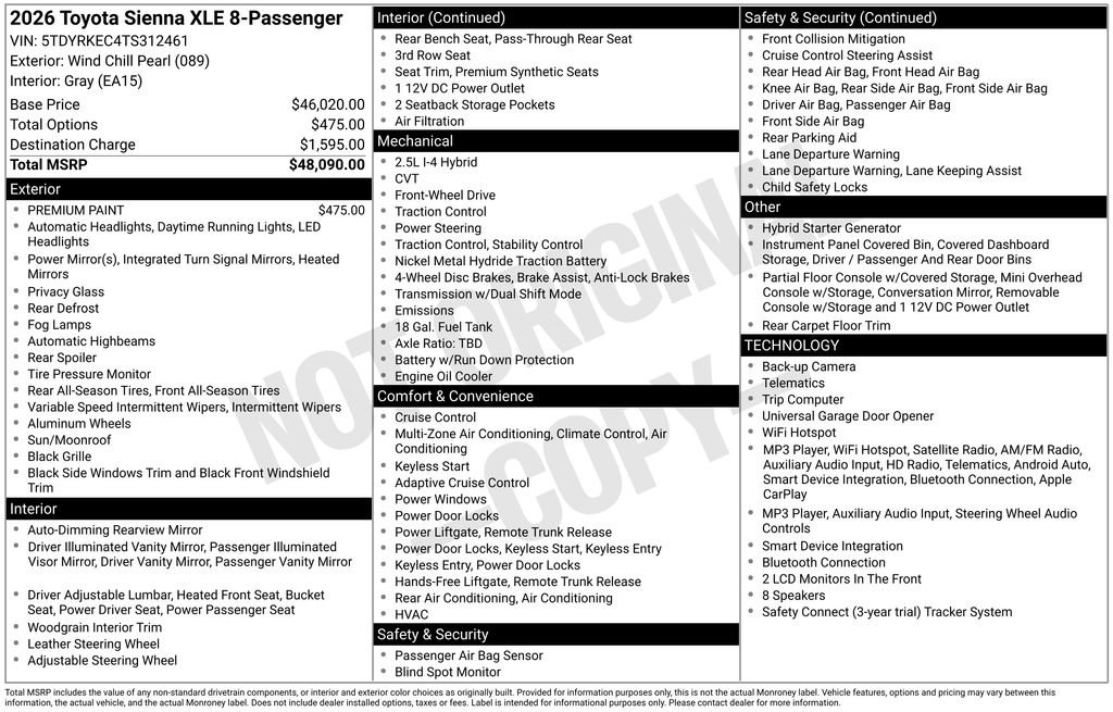 Used 2026 Toyota Sienna XLE FWD image 3