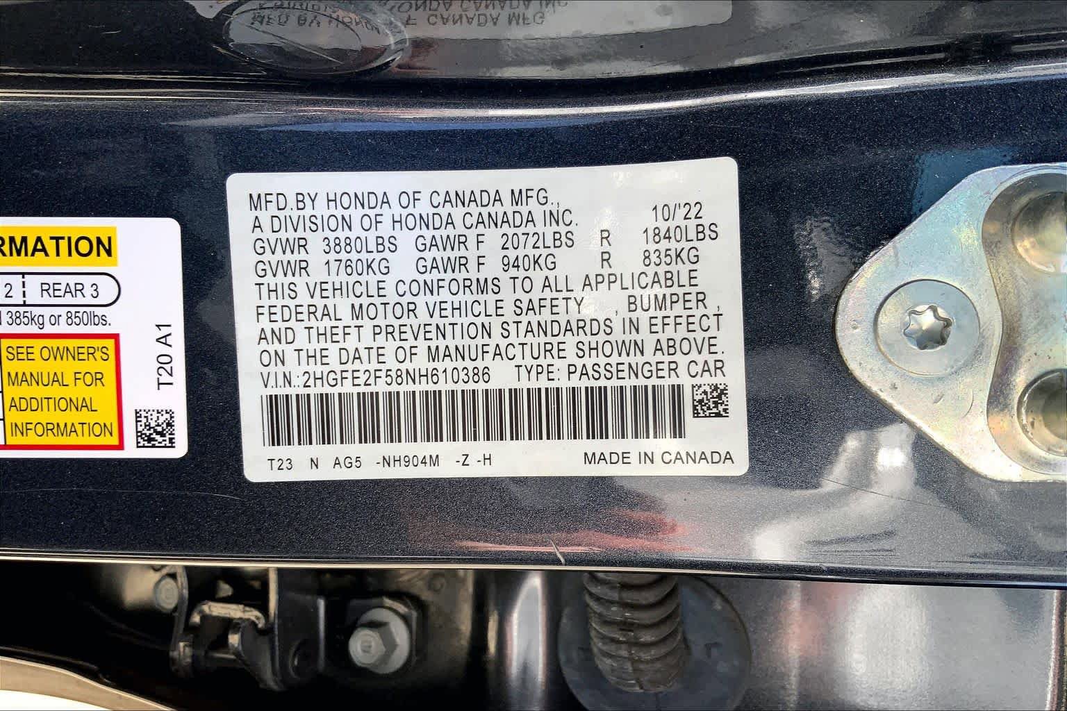 Used 2022 Honda Civic Sport image 33