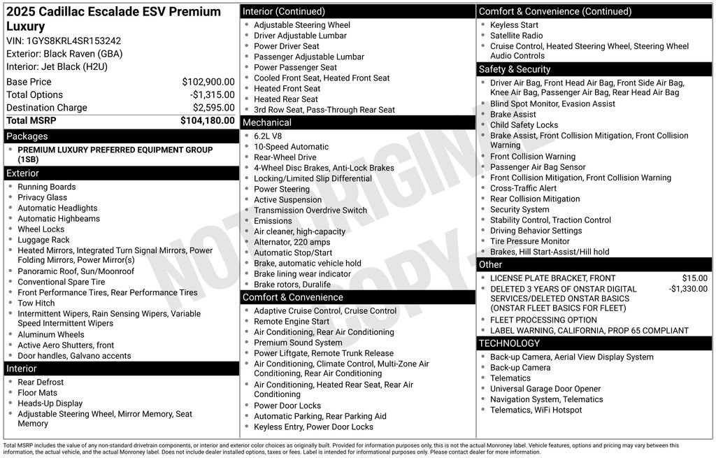 Used 2025 Cadillac Escalade ESV Premium Luxury image 47