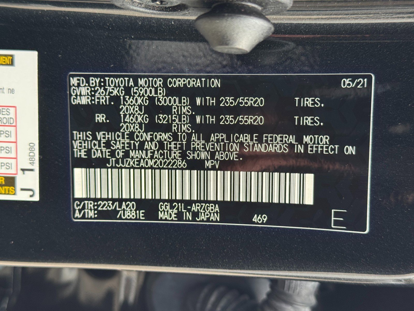 Used 2021 Lexus RX 350L Luxury w/ Accessory Package image 48