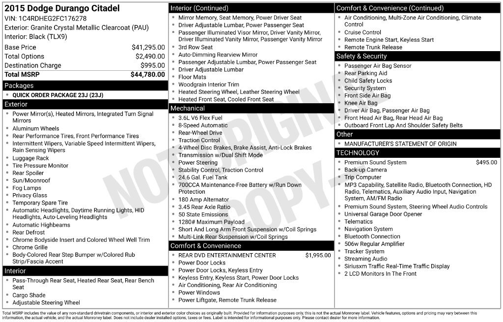 Used 2015 Dodge Durango Citadel RWD image 15