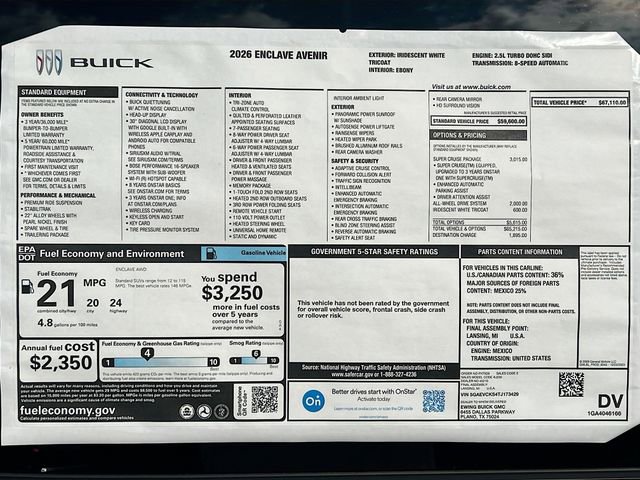 New 2026 Buick Enclave Avenir w/ Super Cruise Package image 21