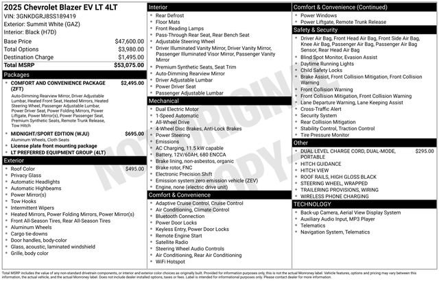 New 2025 Chevrolet Blazer EV LT AWD/4WD image 5