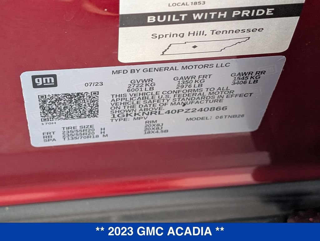 Used 2023 GMC Acadia SLE w/ Driver Convenience Package AWD/4WD image 37