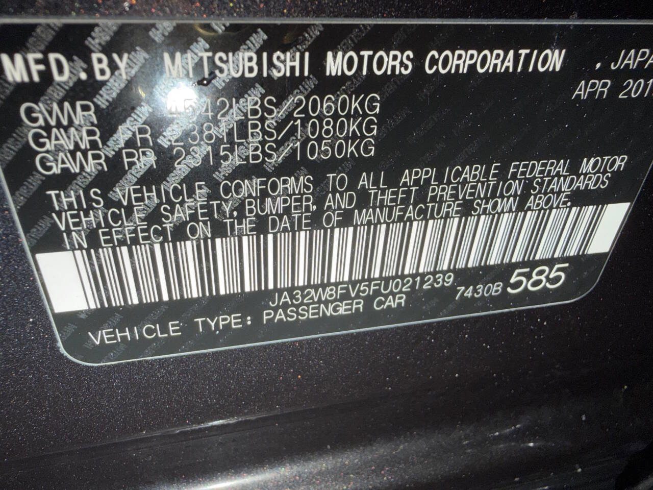 Used 2015 Mitsubishi Lancer Evolution GSR image 31