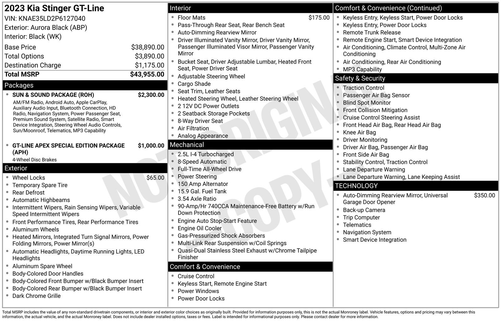 Used 2023 Kia Stinger GT-Line w/ Sun & Sound Package image 36