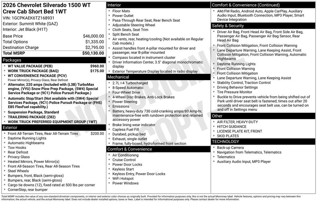 Used 2026 Chevrolet Silverado 1500 W/T w/ WT Value Package image 6