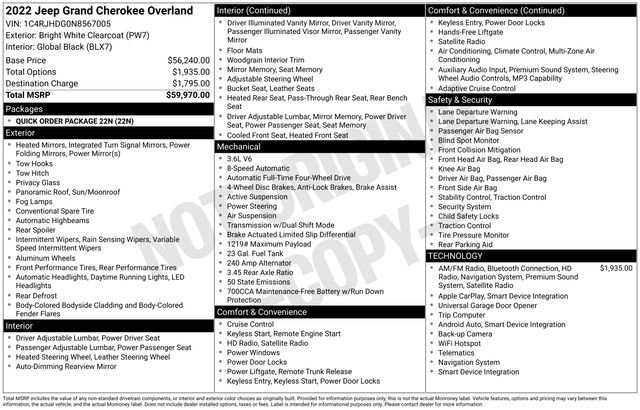 Used 2022 Jeep Grand Cherokee Overland AWD/4WD image 7