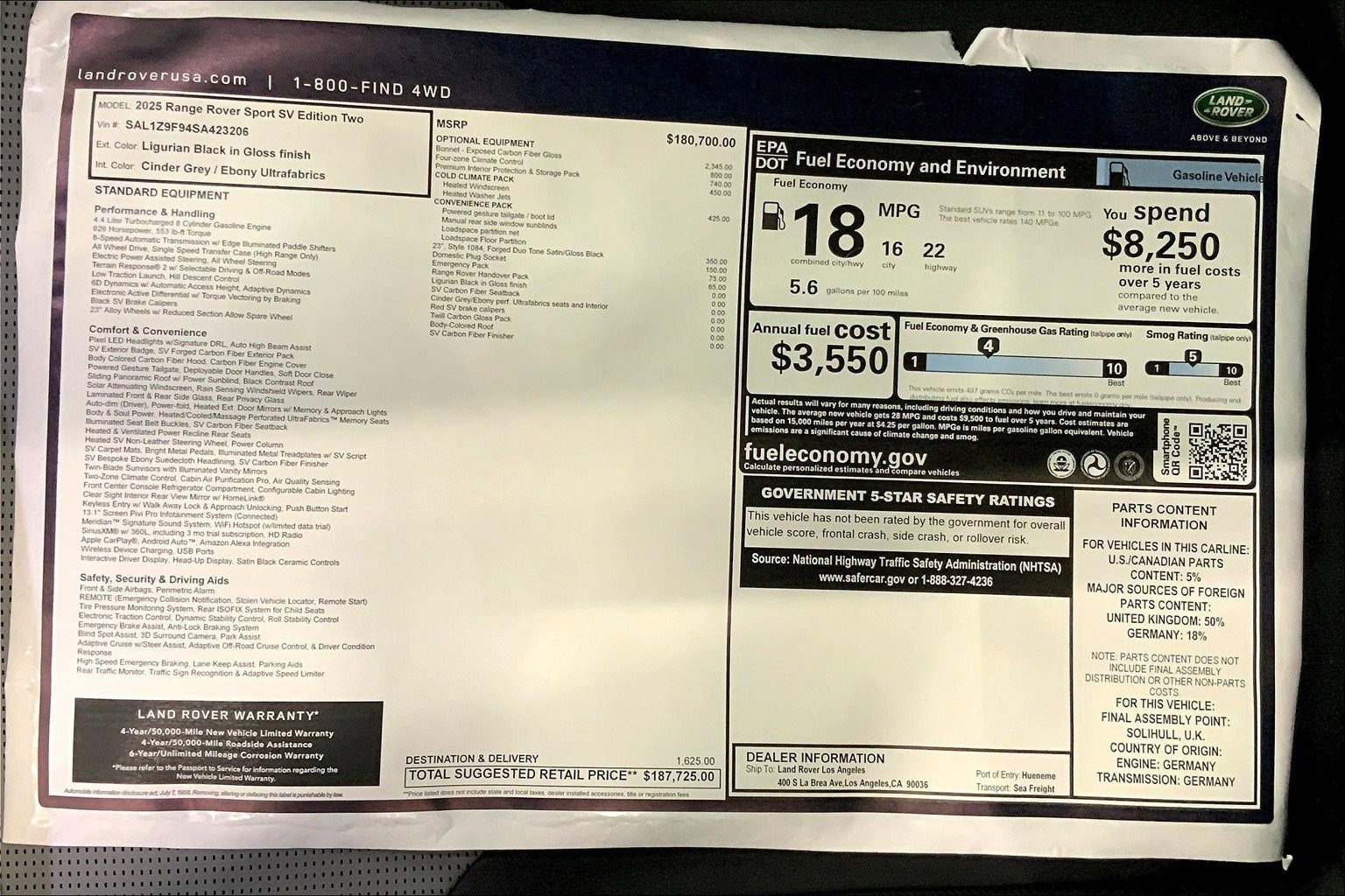 New 2025 Land Rover Range Rover Sport SV Edition Two image 12