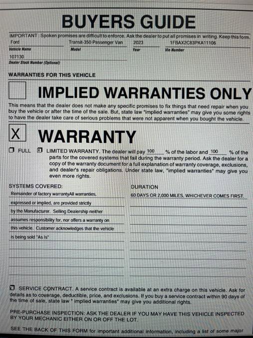 Used 2023 Ford Transit 350 XLT image 3