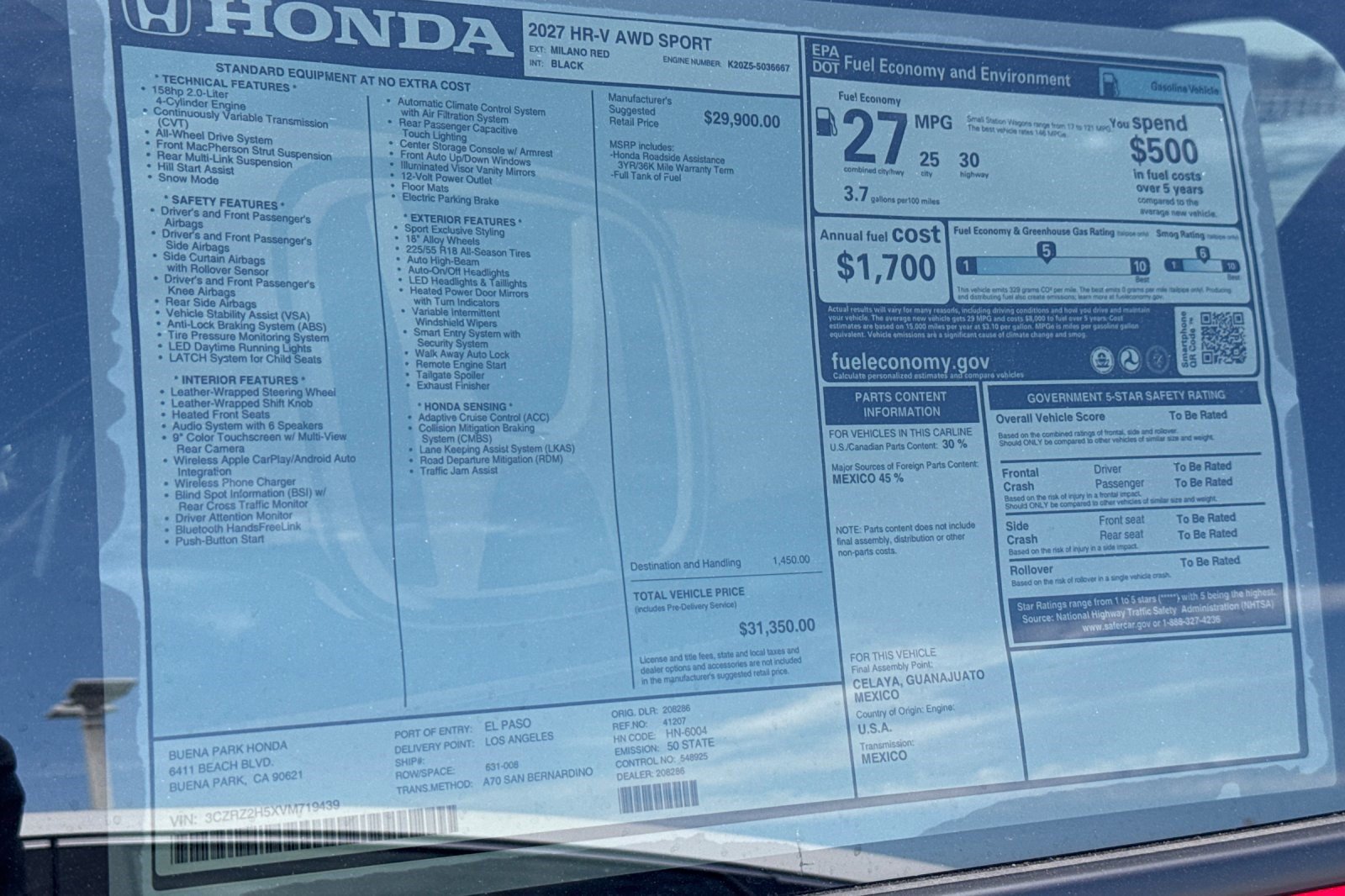 New 2027 Honda HR-V Sport image 32