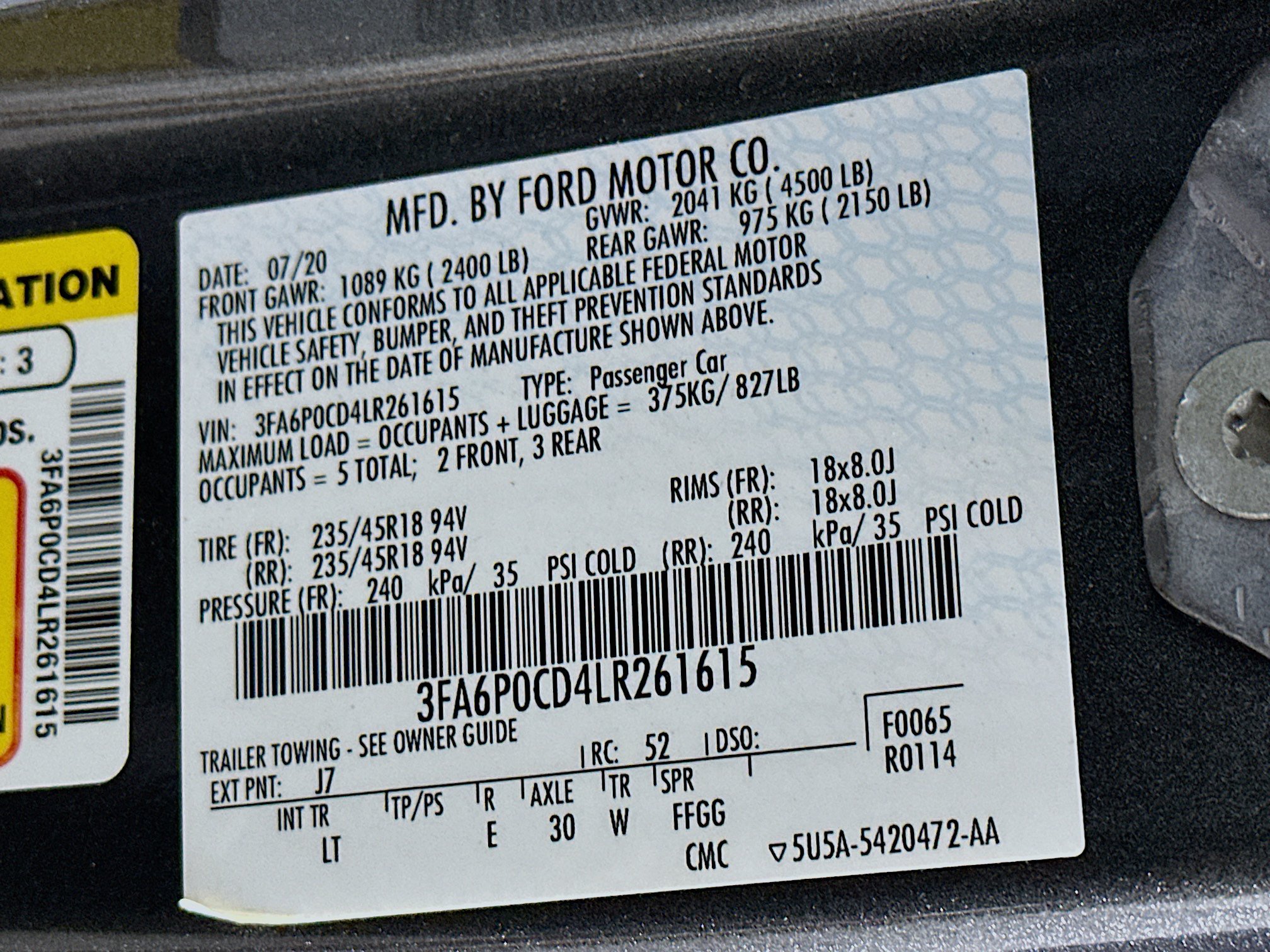 Used 2020 Ford Fusion SEL FWD image 12