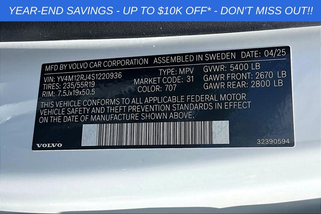 Used 2025 Volvo XC60 B5 Core w/ Climate Package image 42