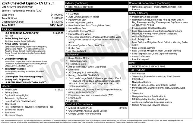 Used 2024 Chevrolet Equinox EV LT w/ LPO, Trailering Package FWD image 40