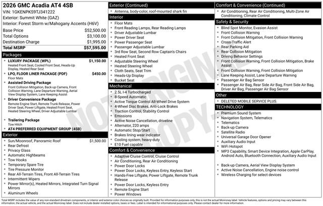 New 2026 GMC Acadia AT4 w/ Luxury Package AWD/4WD image 4