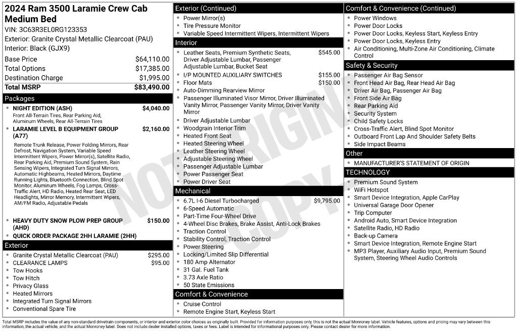 Used 2024 RAM 3500 Laramie w/ Night Edition AWD/4WD image 5