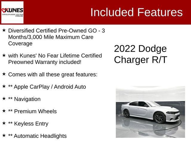 Certified 2022 Dodge Charger R/T w/ Blacktop Package RWD image 2