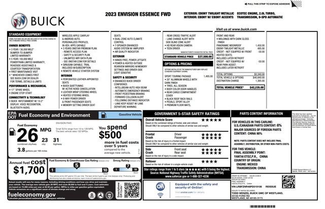 Used 2023 Buick Envision Essence w/ Sport Touring Package FWD image 5